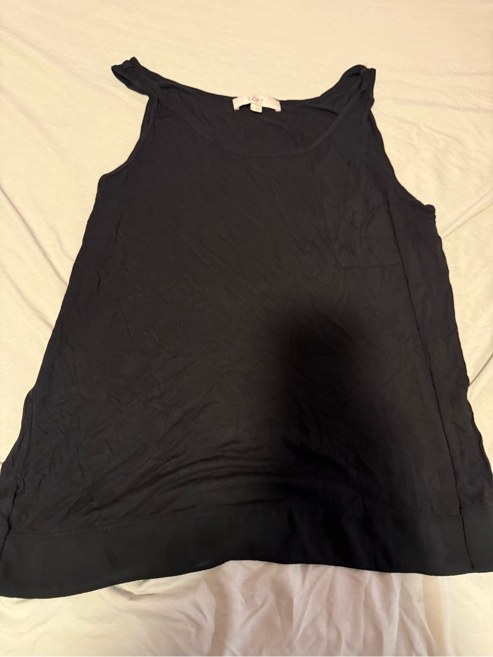 LOFT Black Scoop Neck Tank